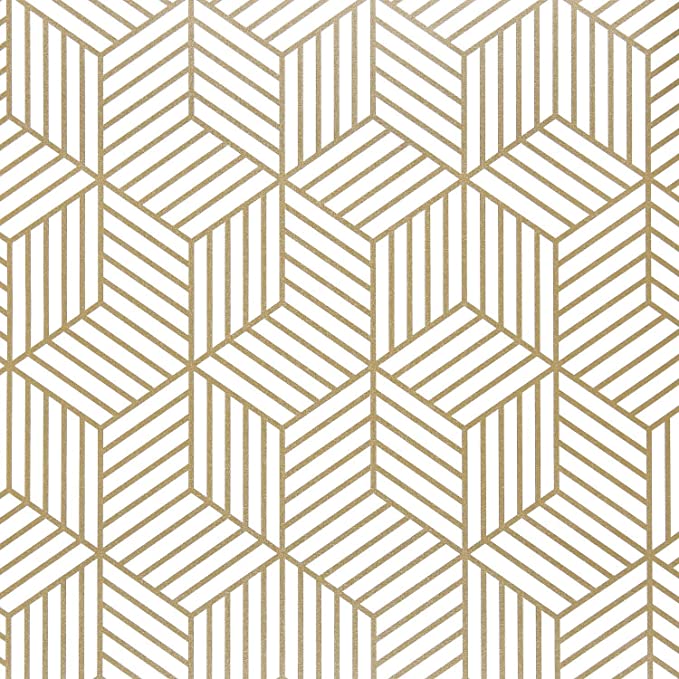 Papel de contacto decorativo con diseño de rayas doradas y autoadhesivo